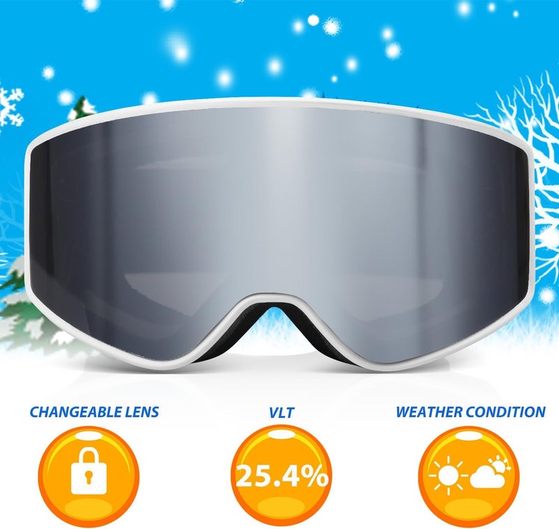 EXP VISION Ski/Snowboard Goggles Parent-child Snow Goggles Over Glasses for Men, Women Youth Kids - Image 3